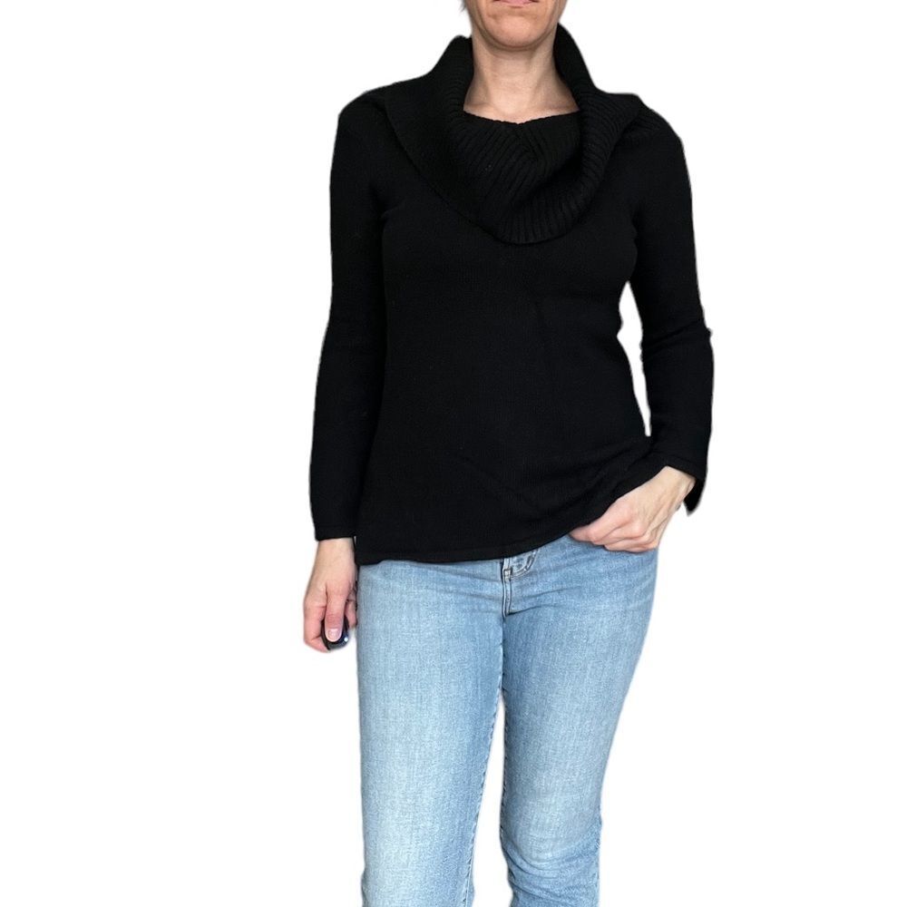 UGG Black Wool Blend Turtleneck Sweater Size XS Soft Cozy Knit Pullover